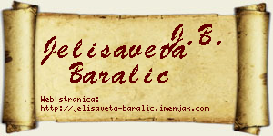 Jelisaveta Baralić vizit kartica